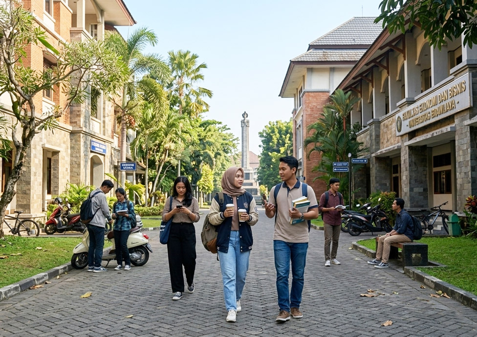 mahasiswa di kawasan kampus malang